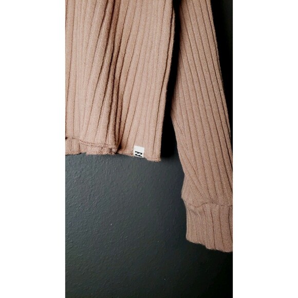 Billabong Essentials 'So Easy' Ribbed Top Size Medium Light Brown Long Sleeve - Picture 5 of 9